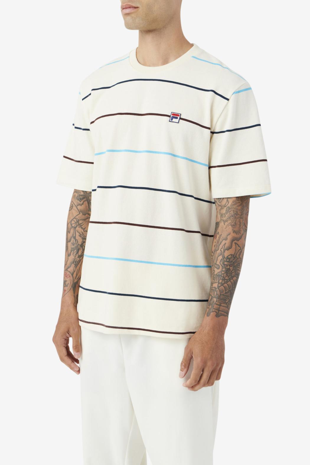 FILA Thiago Crew 806 EGRET / DARK TEAL / BROWN STONE | Men Tops