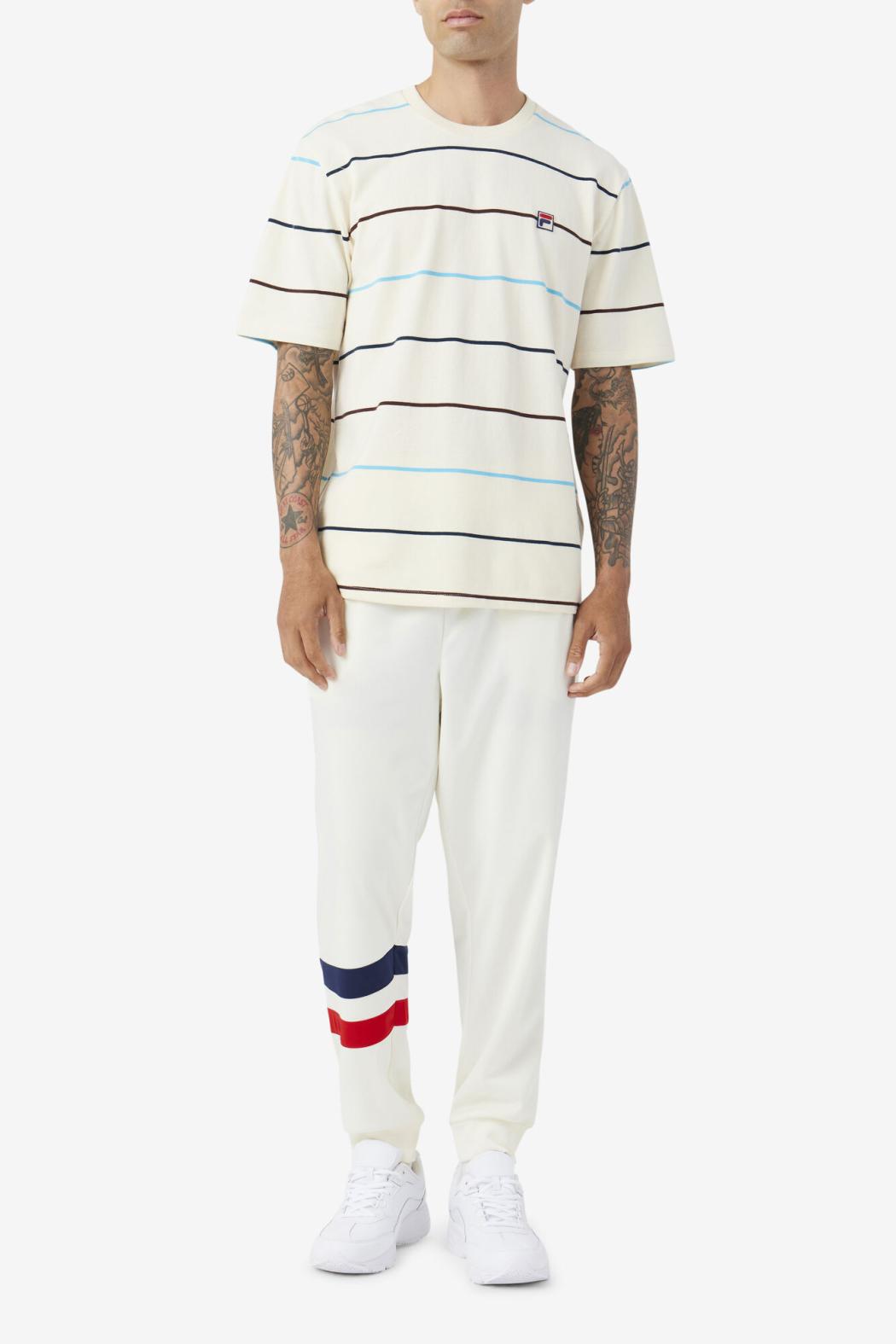 FILA Thiago Crew 806 EGRET / DARK TEAL / BROWN STONE | Men Tops