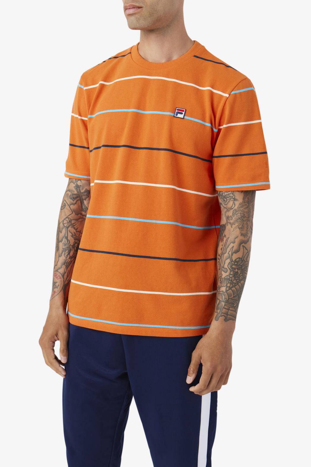 FILA Thiago Crew 810 MANDARIN ORANGE / DARK TEAL / EGRET | Men Tops
