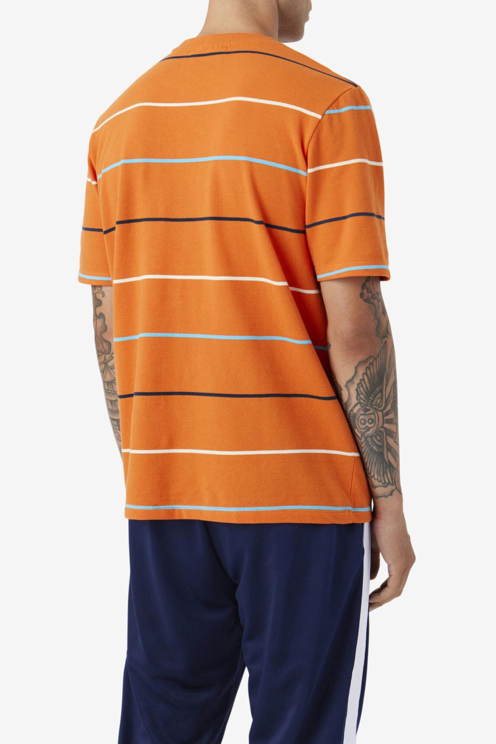 FILA Thiago Crew 810 MANDARIN ORANGE / DARK TEAL / EGRET | Men Tops