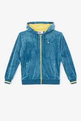 FILA Tove Velour Full Zip Hoodie 442 BLUE CORAL / BANANA | Women Sweatshirts &amp; Hoodies
