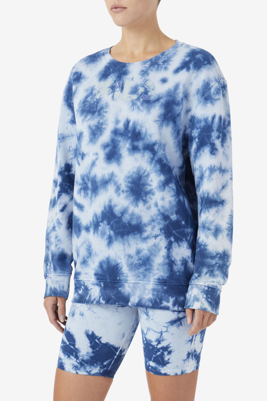 FILA Uplee Crew 436 MAJOLICA BLUE / PUMICE STONE | Women Sweatshirts &amp; Hoodies