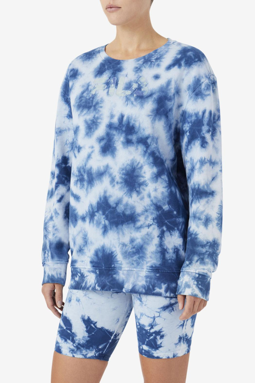 FILA Uplee Crew 436 MAJOLICA BLUE / PUMICE STONE | Women Sweatshirts &amp; Hoodies