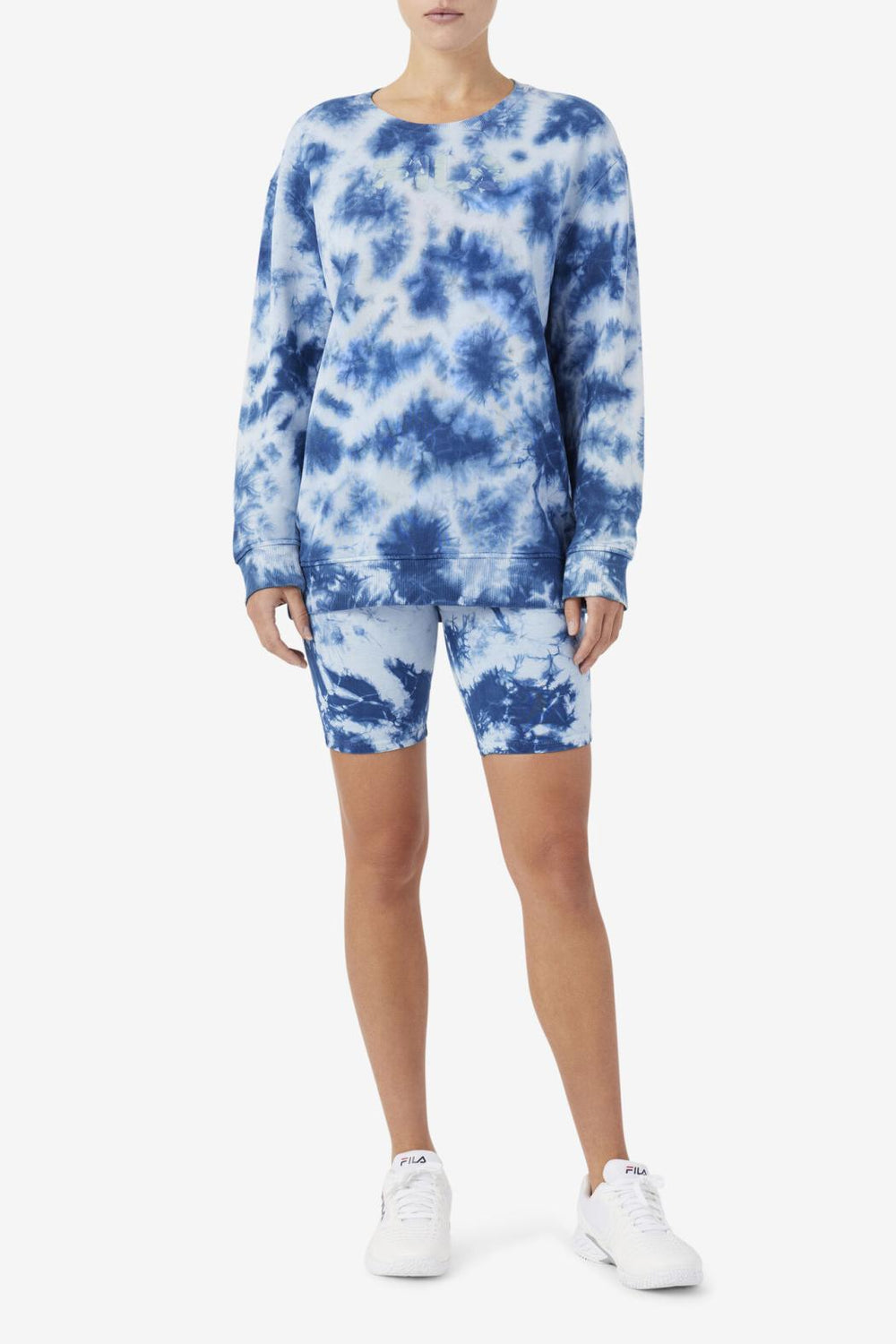 FILA Uplee Crew 436 MAJOLICA BLUE / PUMICE STONE | Women Sweatshirts &amp; Hoodies