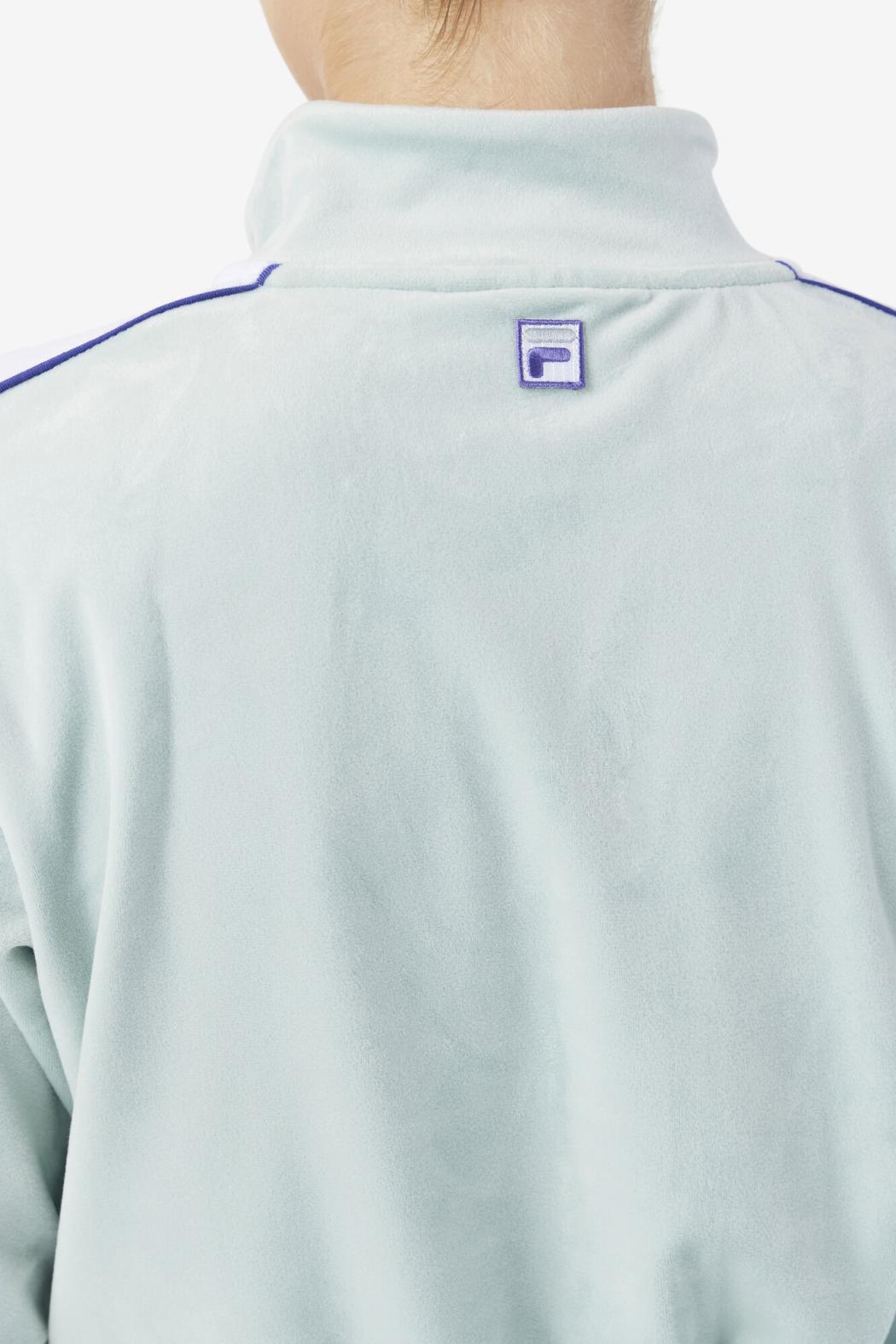 FILA Valery Velour Jacket 362 ETHER / WHITE / ORIENT BLUE | Women Jackets &amp; Outerwear