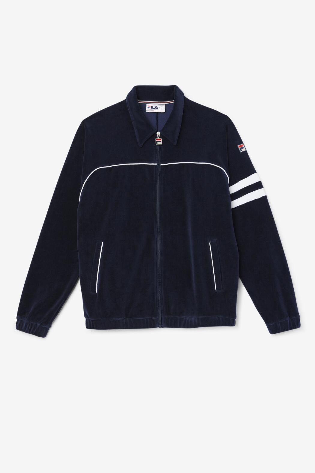 FILA Verdy Velour Jacket 410 NAVY / WHITE | Men Sweaters &amp; Outerwear
