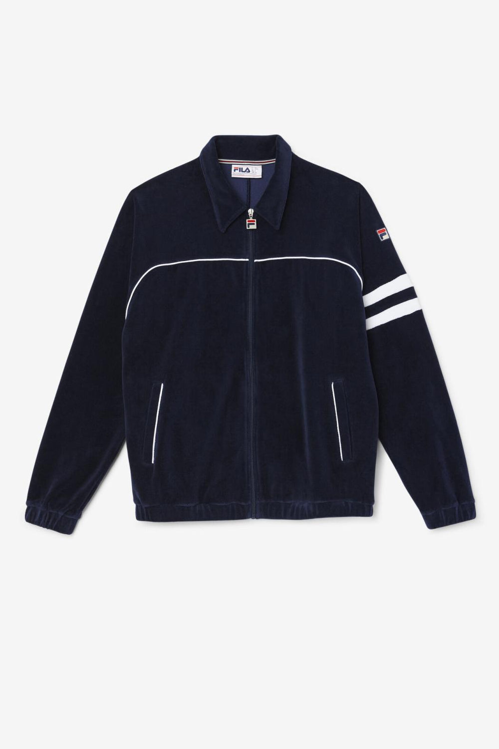 FILA Verdy Velour Jacket 410 NAVY / WHITE | Men Sweaters &amp; Outerwear