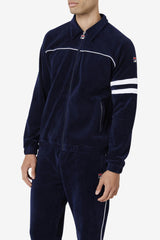 FILA Verdy Velour Jacket 410 NAVY / WHITE | Men Sweaters &amp; Outerwear