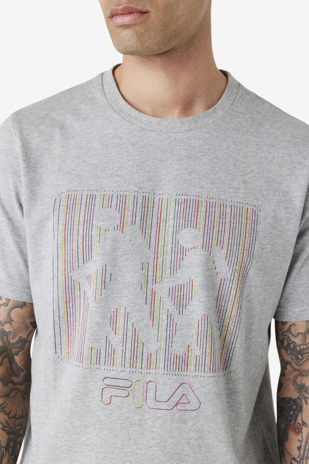 FILA Visuri Tee 027 VARSITY HEATHER GREY | Men Tops