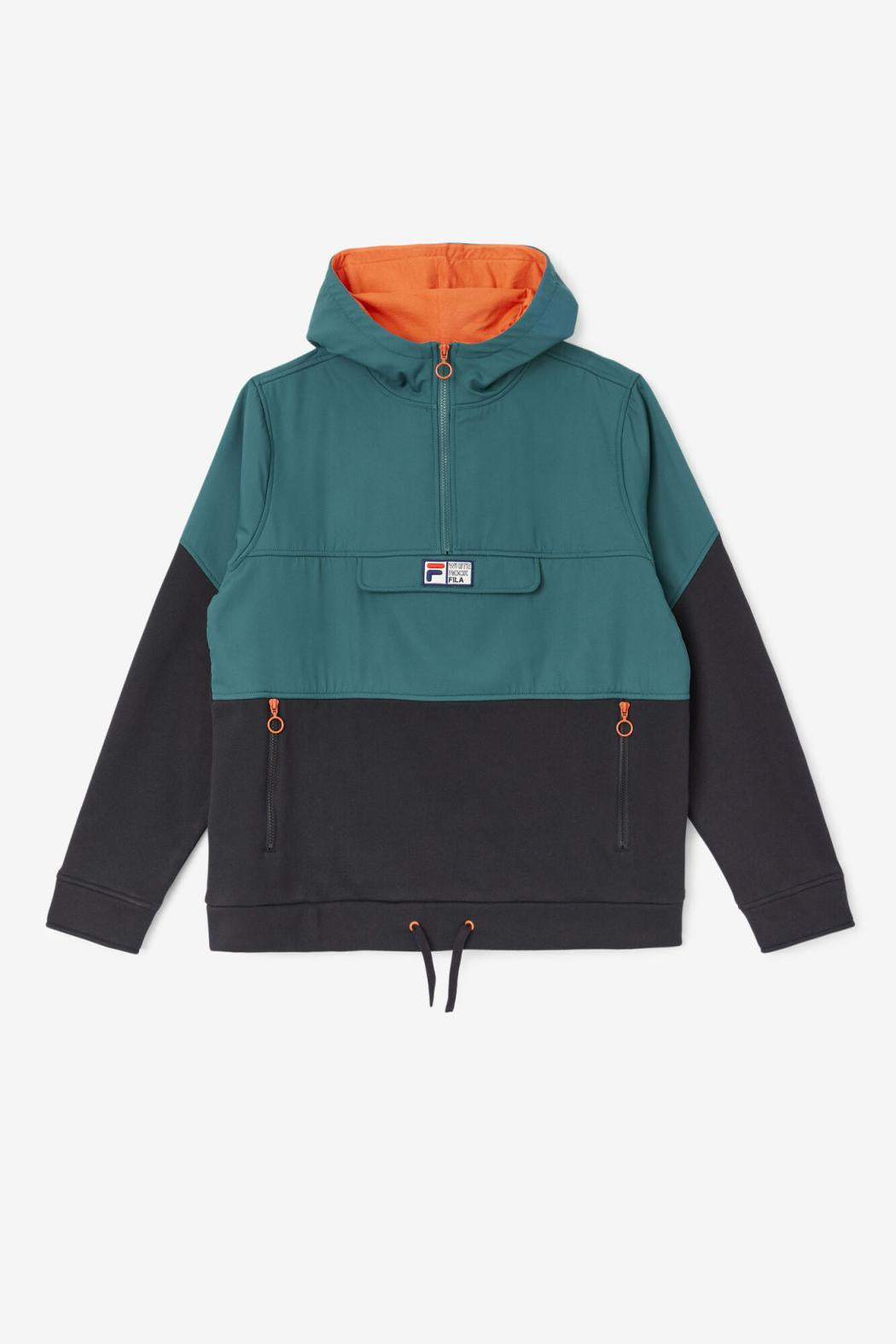 FILA Volga 1/2 Zip Hoodie 001 BLACK / JUNE BUG / FIESTA | Men Sweatshirts &amp; Hoodies