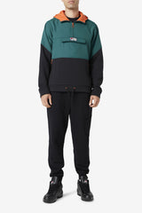 FILA Volga 1/2 Zip Hoodie 001 BLACK / JUNE BUG / FIESTA | Men Sweatshirts &amp; Hoodies