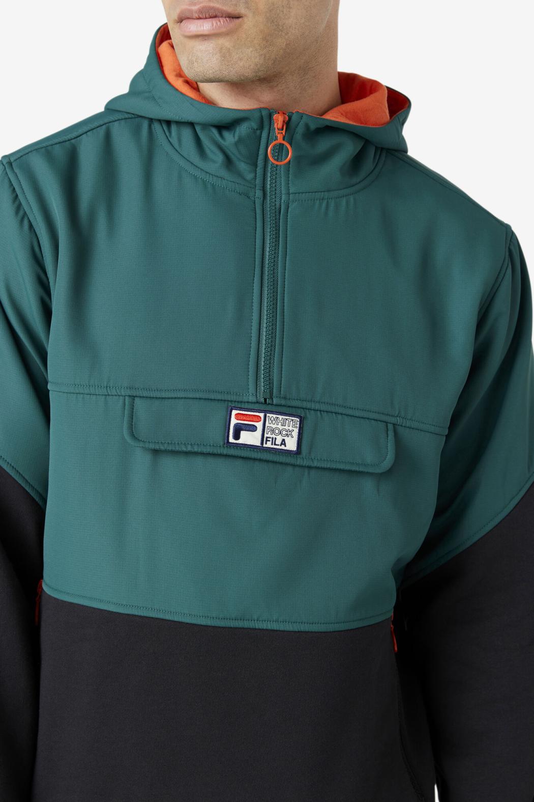 FILA Volga 1/2 Zip Hoodie 001 BLACK / JUNE BUG / FIESTA | Men Sweatshirts &amp; Hoodies