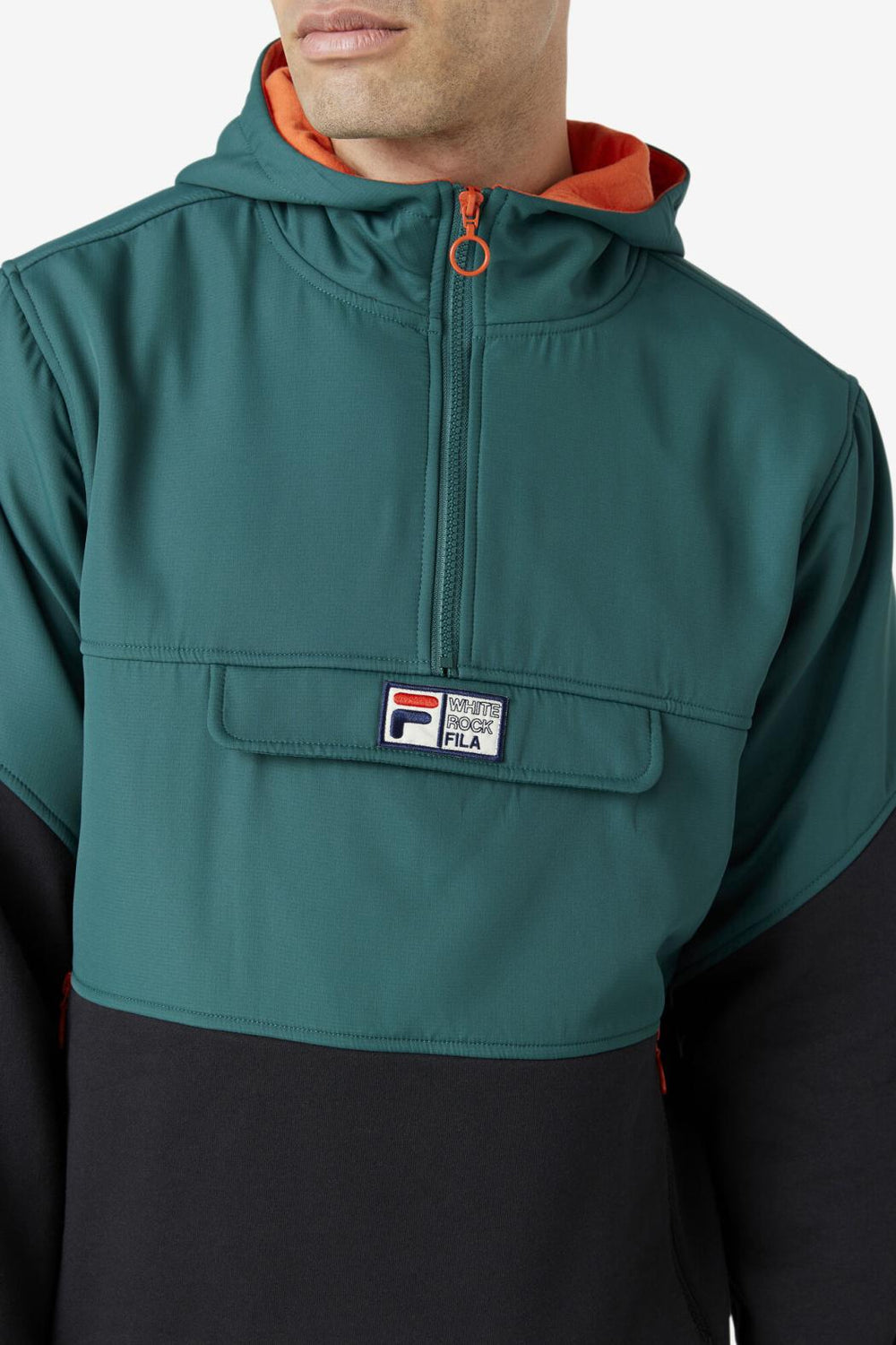 FILA Volga 1/2 Zip Hoodie 001 BLACK / JUNE BUG / FIESTA | Men Sweatshirts &amp; Hoodies