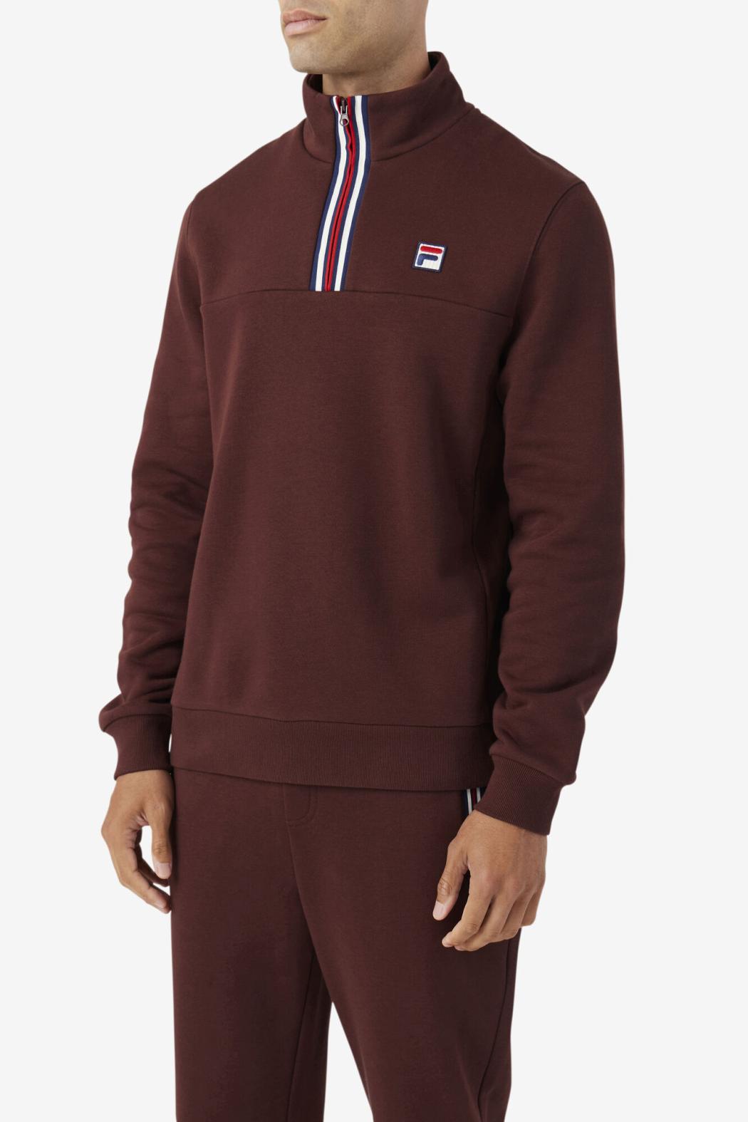 FILA Weston Half Zip 206 BROWN STONE | Men Sweatshirts &amp; Hoodies