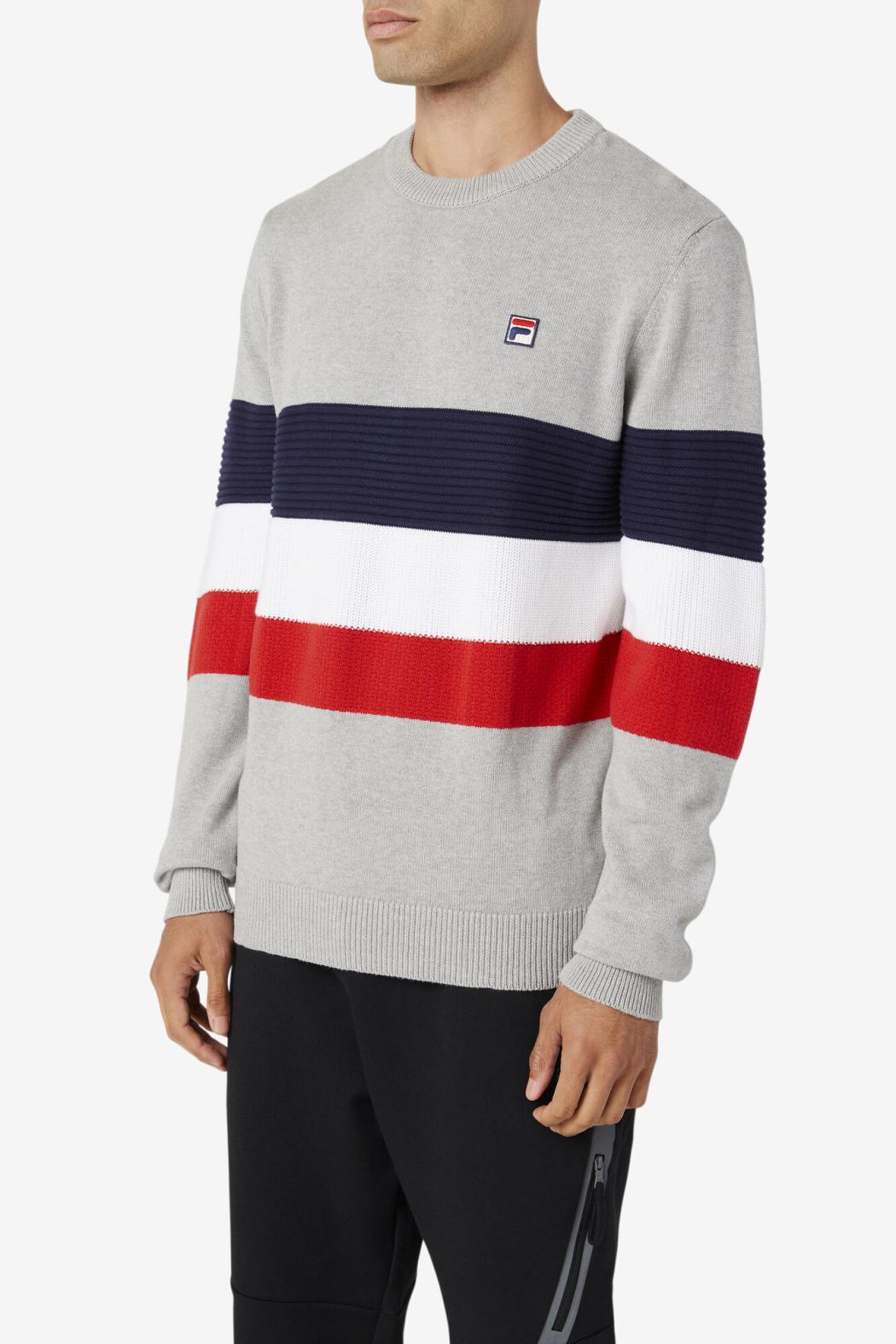 FILA Willkie Sweater 289 LIGHT GREY MARL / PEACOAT / WHITE | Men Tops
