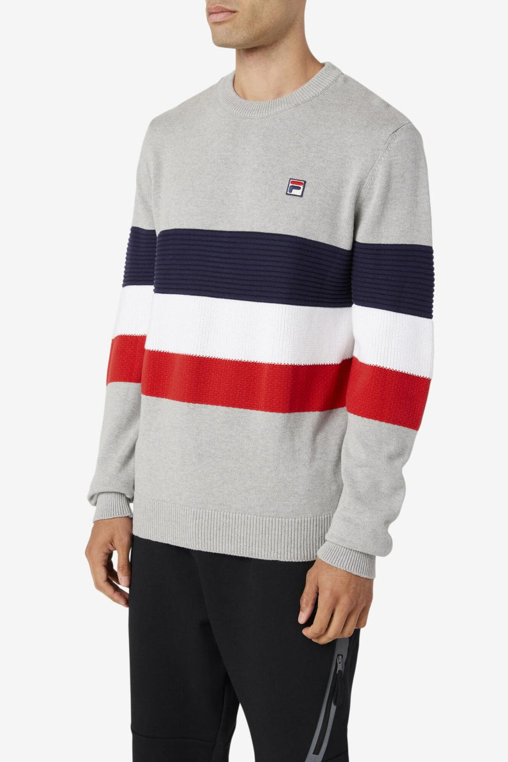 FILA Willkie Sweater 289 LIGHT GREY MARL / PEACOAT / WHITE | Men Tops