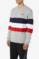 FILA Willkie Sweater 289 LIGHT GREY MARL / PEACOAT / WHITE | Men Tops