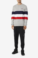 FILA Willkie Sweater 289 LIGHT GREY MARL / PEACOAT / WHITE | Men Tops