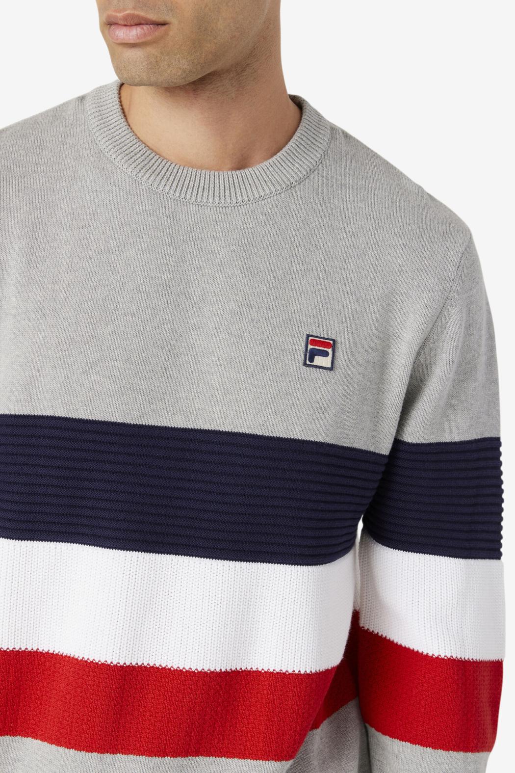 FILA Willkie Sweater 289 LIGHT GREY MARL / PEACOAT / WHITE | Men Tops