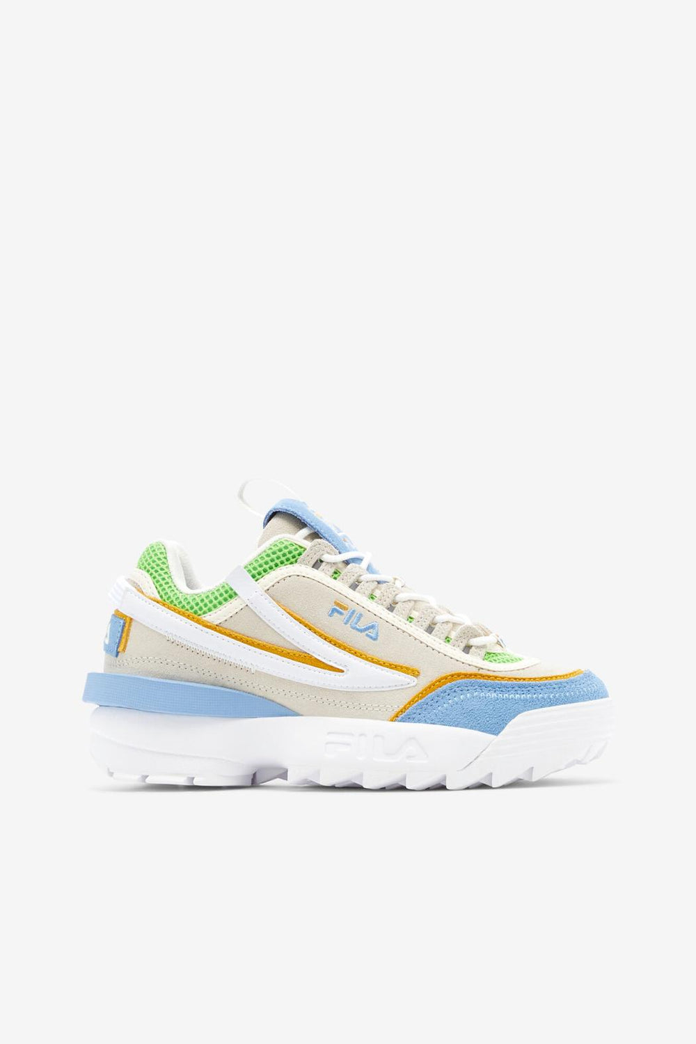 FILA Women's Disruptor 2 EXP 143 WHISPER WHITE / DUSK BLUE / JASMINE GREEN | Women Sneakers &amp; Lifestyle