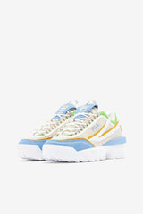FILA Women's Disruptor 2 EXP 143 WHISPER WHITE / DUSK BLUE / JASMINE GREEN | Women Sneakers &amp; Lifestyle
