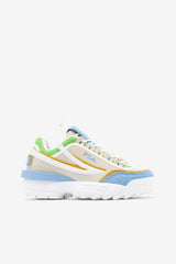 FILA Women's Disruptor 2 EXP 143 WHISPER WHITE / DUSK BLUE / JASMINE GREEN | Women Sneakers &amp; Lifestyle