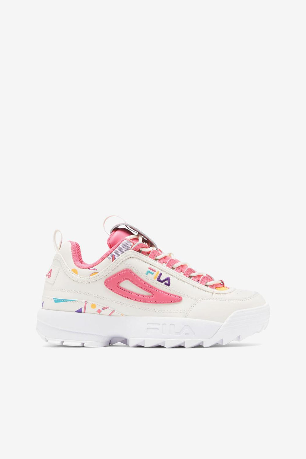 FILA Women's Disruptor 2 Premium 149 GARDENIA / SCUBA BLUE / BUBBLEGUM | Women Sneakers