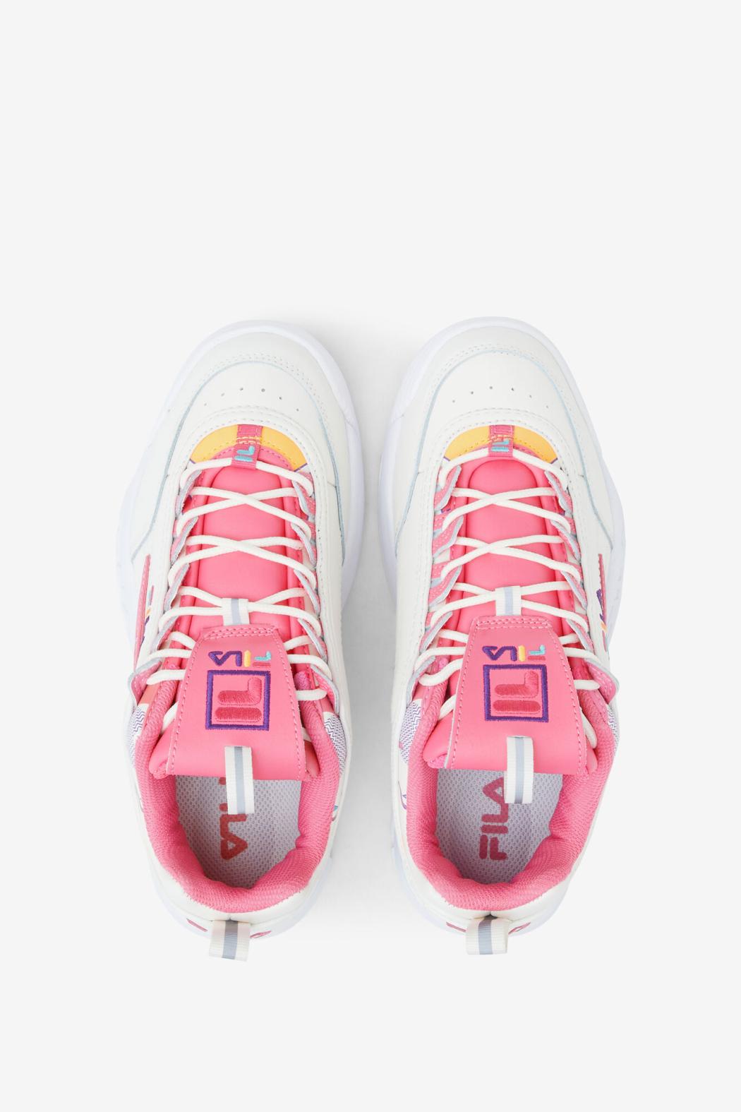 FILA Women's Disruptor 2 Premium 149 GARDENIA / SCUBA BLUE / BUBBLEGUM | Women Sneakers