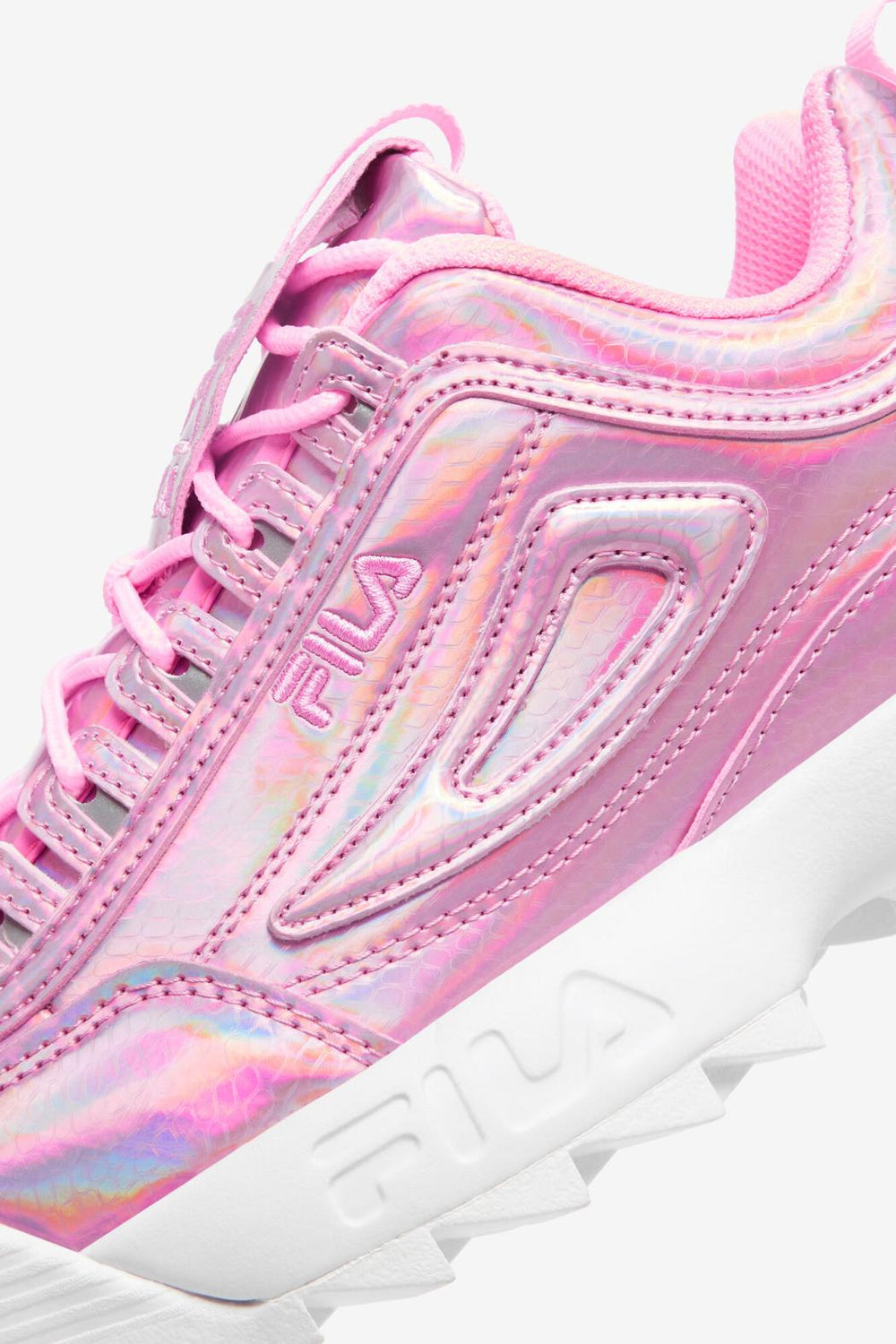 FILA Women's Disruptor 2 Premium Iridescent Snake 668 COTTON CANDY / WHITE / COTTON CANDY | Women Disruptor 2