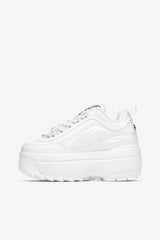 FILA Women's Disruptor 2 Wedge Patent 125 WHITE / FILA NAVY / FILA RED | Women Sneakers &amp; Lifestyle