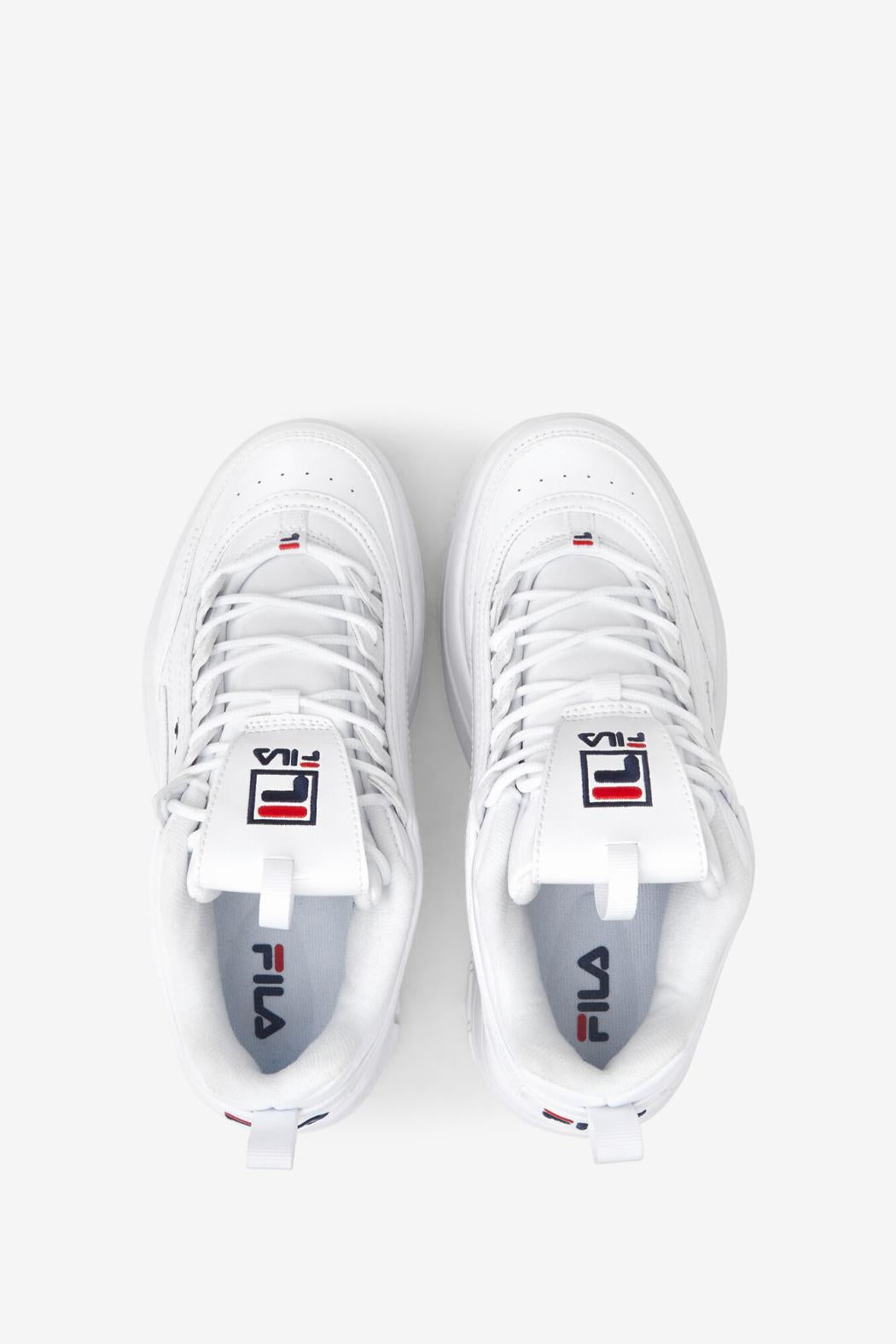 FILA Women's Disruptor 2 Wedge Patent 125 WHITE / FILA NAVY / FILA RED | Women Sneakers &amp; Lifestyle