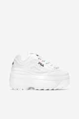 FILA Women's Disruptor 2 Wedge Patent 125 WHITE / FILA NAVY / FILA RED | Women Sneakers &amp; Lifestyle