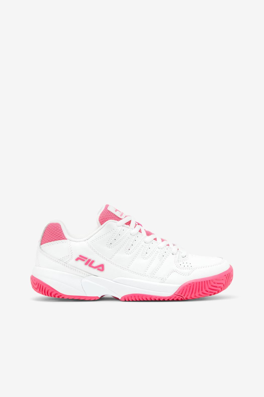 FILA Women's Double Bounce 156 WHITE / PINK GLOW / METALLIC SILVER | Women Pickleball