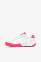 FILA Women's Double Bounce 156 WHITE / PINK GLOW / METALLIC SILVER | Women Pickleball