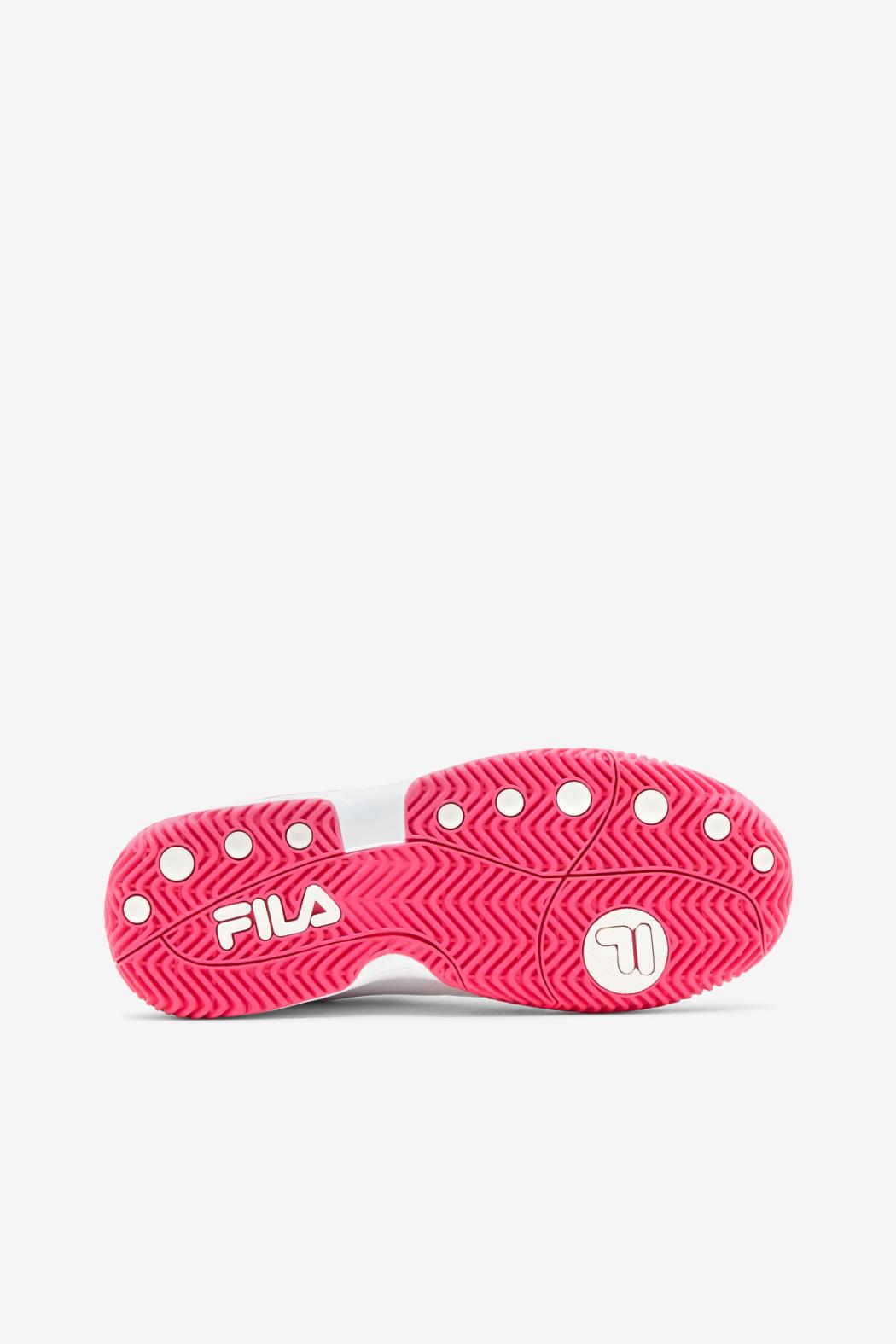 FILA Women's Double Bounce 156 WHITE / PINK GLOW / METALLIC SILVER | Women Pickleball