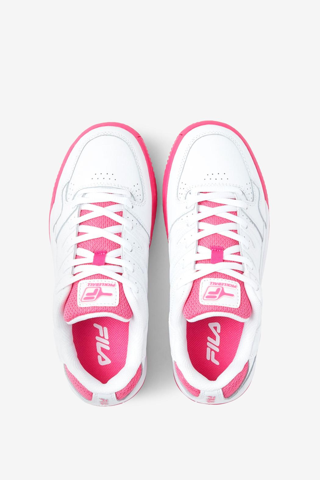 FILA Women's Double Bounce 156 WHITE / PINK GLOW / METALLIC SILVER | Women Pickleball