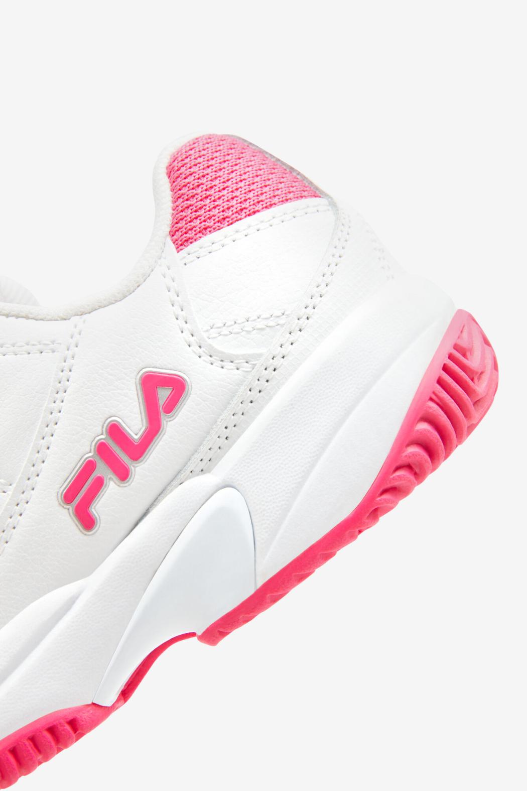 FILA Women's Double Bounce 156 WHITE / PINK GLOW / METALLIC SILVER | Women Pickleball