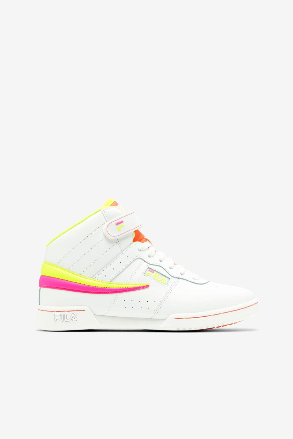 FILA Women's F-13 140 WHITE / SAFETY YELLOW / KNOCKOUT PINK | Women Sneakers
