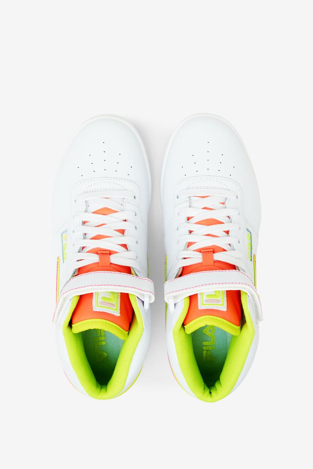 FILA Women's F-13 140 WHITE / SAFETY YELLOW / KNOCKOUT PINK | Women Sneakers