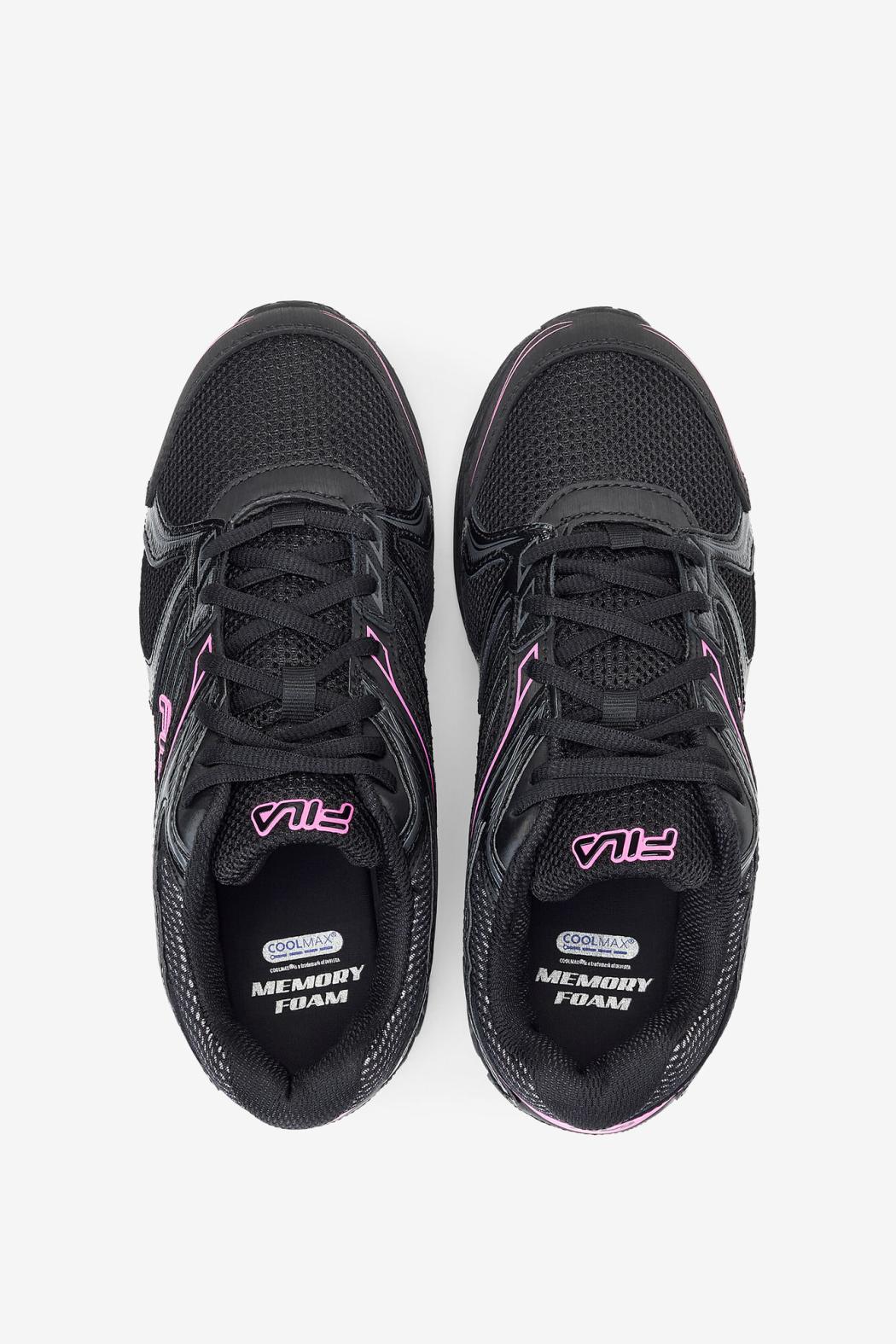 FILA Women's Memory Reckoning 8 Slip Resistant Steel Toe Shoe 973 BLACK / BLACK / KNOCKOUT PINK | Women Steel Toe Shoes