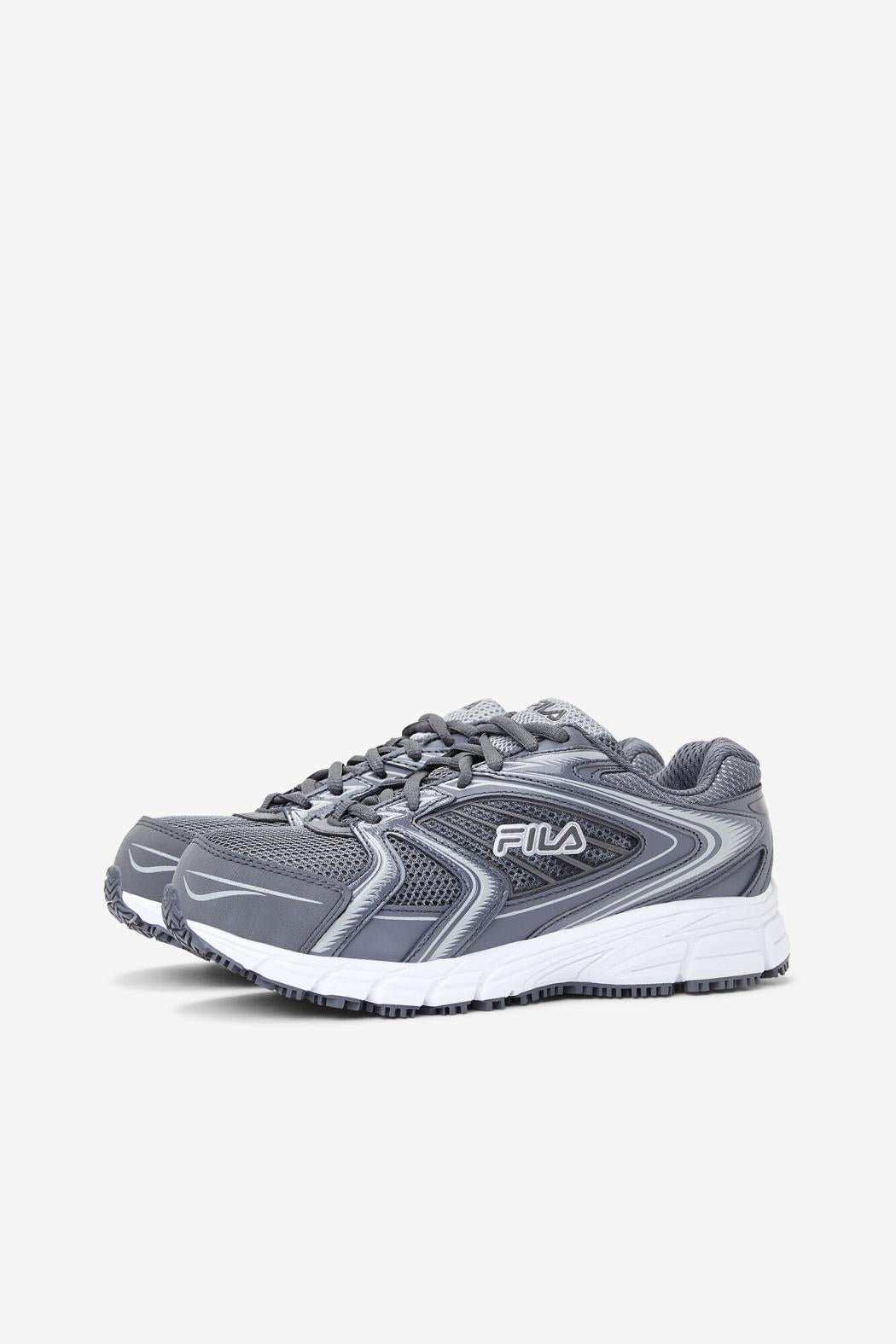 FILA Women's Memory Reckoning 9 Slip Resistant Composite Toe Shoe 063 CASTLEROCK / HIGH RISE / METALLIC SILVER | Women Composite Toe Shoes