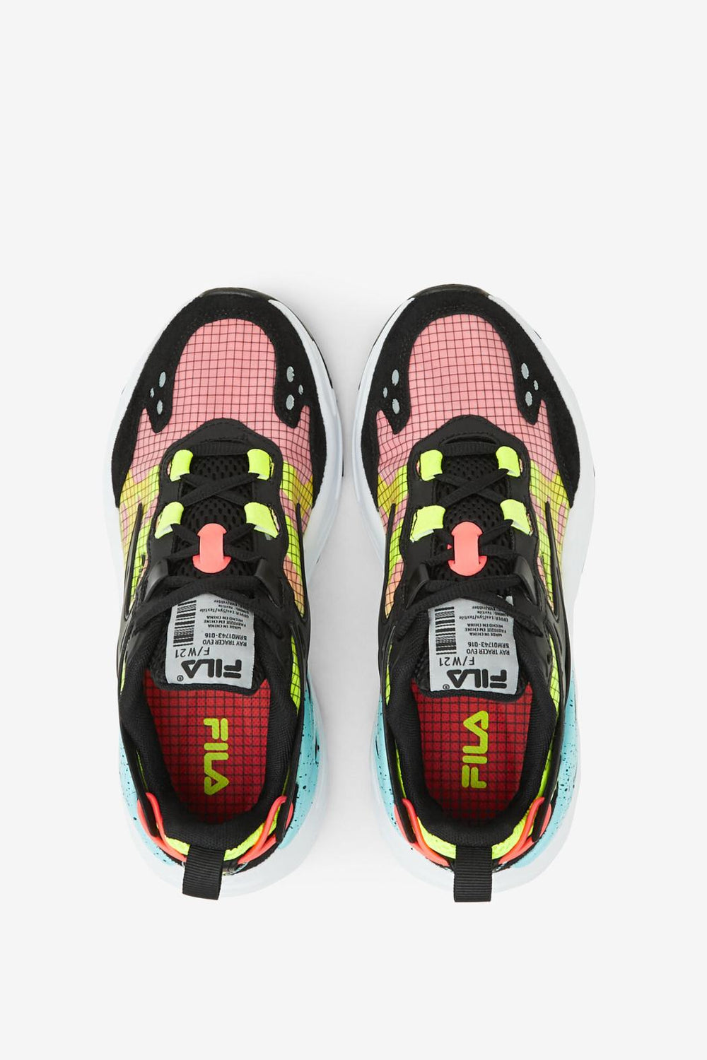 FILA Women's Ray Tracer Evo 016 BLACK / WHITE / SAFETY YELLOW | Women Ray Tracer