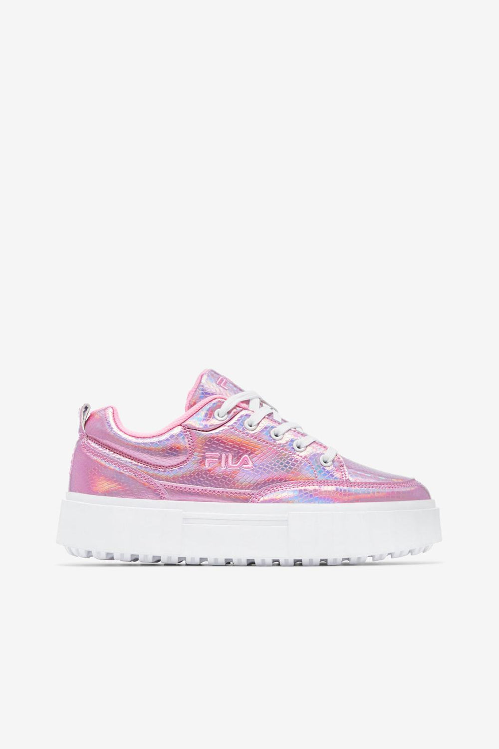 FILA Women's Sandblast Iridescent Snake 668 COTTON CANDY / WHITE / COTTON CANDY | Women Sneakers &amp; Lifestyle