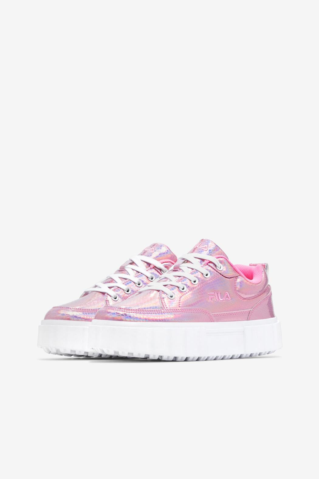 FILA Women's Sandblast Iridescent Snake 668 COTTON CANDY / WHITE / COTTON CANDY | Women Sneakers &amp; Lifestyle