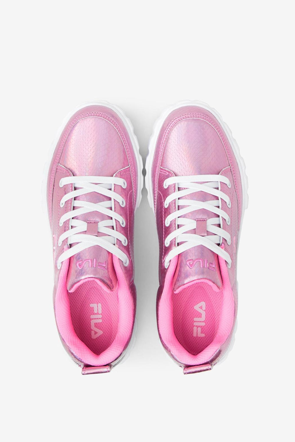 FILA Women's Sandblast Iridescent Snake 668 COTTON CANDY / WHITE / COTTON CANDY | Women Sneakers &amp; Lifestyle