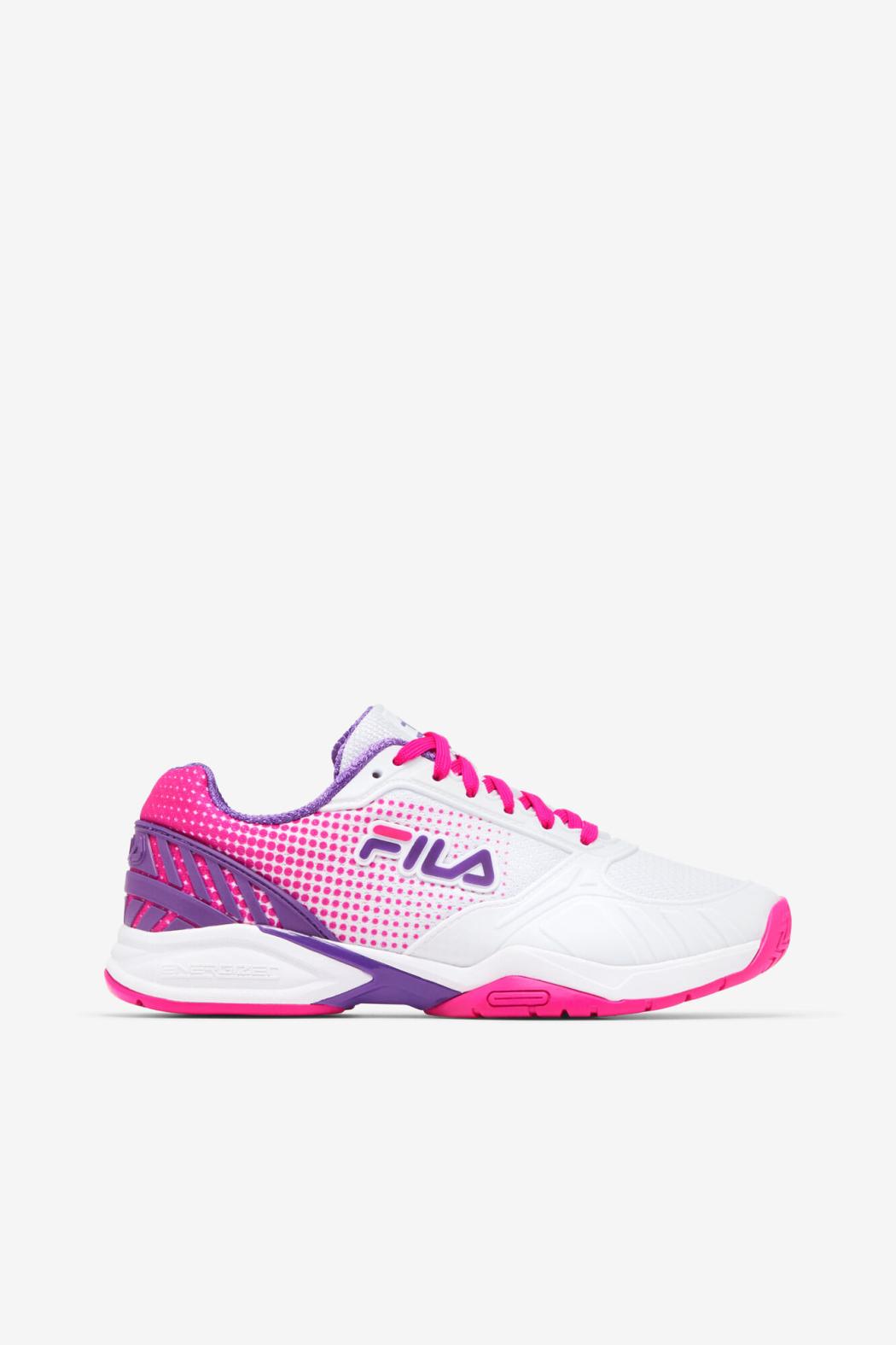 FILA Women's Volley Zone 149 WHITE / PINK GLO / ELECTRIC PURPLE | Women Pickleball