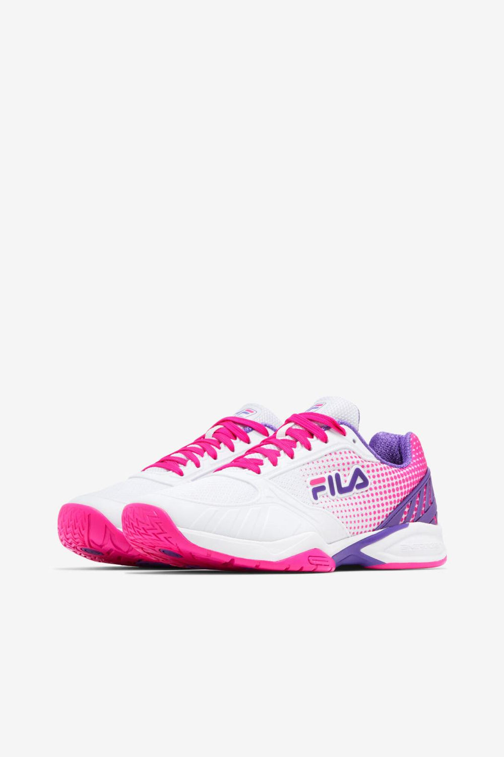 FILA Women's Volley Zone 149 WHITE / PINK GLO / ELECTRIC PURPLE | Women Pickleball