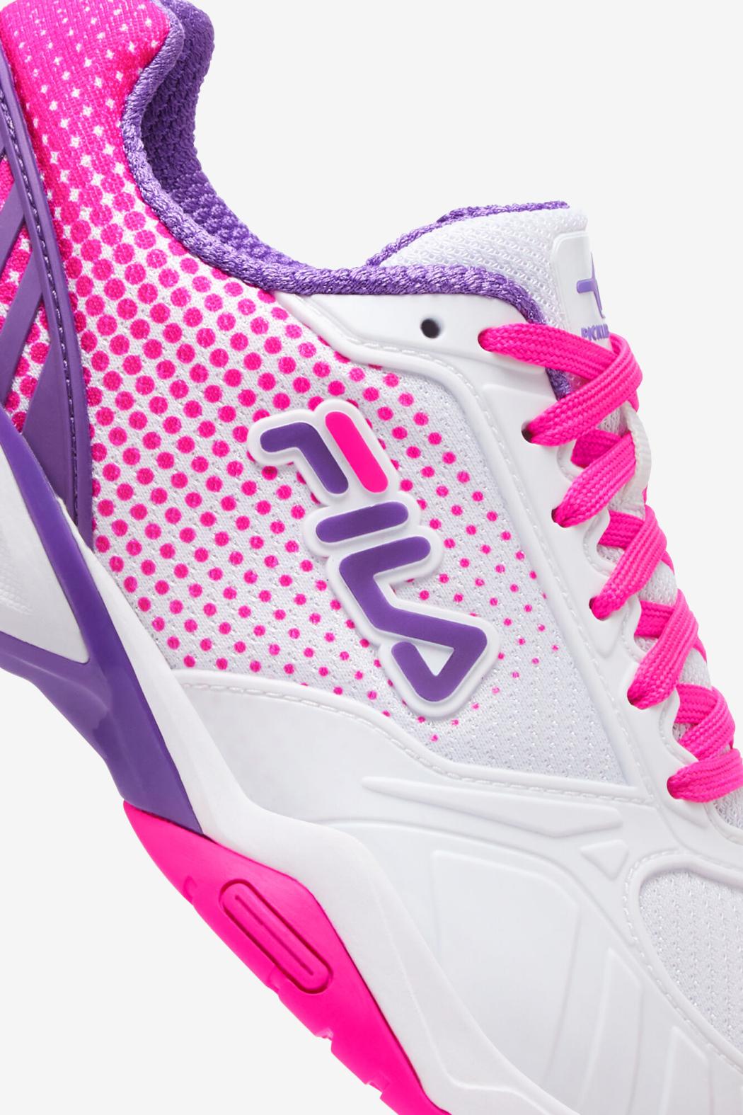 FILA Women's Volley Zone 149 WHITE / PINK GLO / ELECTRIC PURPLE | Women Pickleball