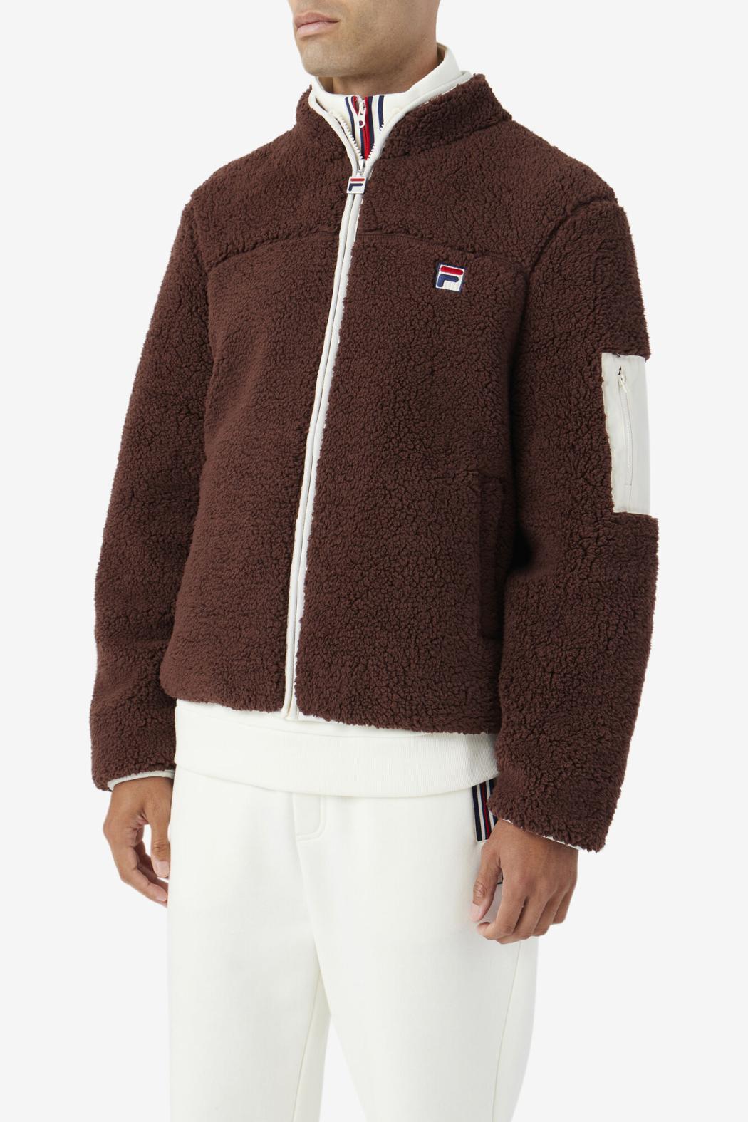 FILA Yale Sherpa Jacket 206 BROWN STONE / EGRET | Men Sweaters &amp; Outerwear