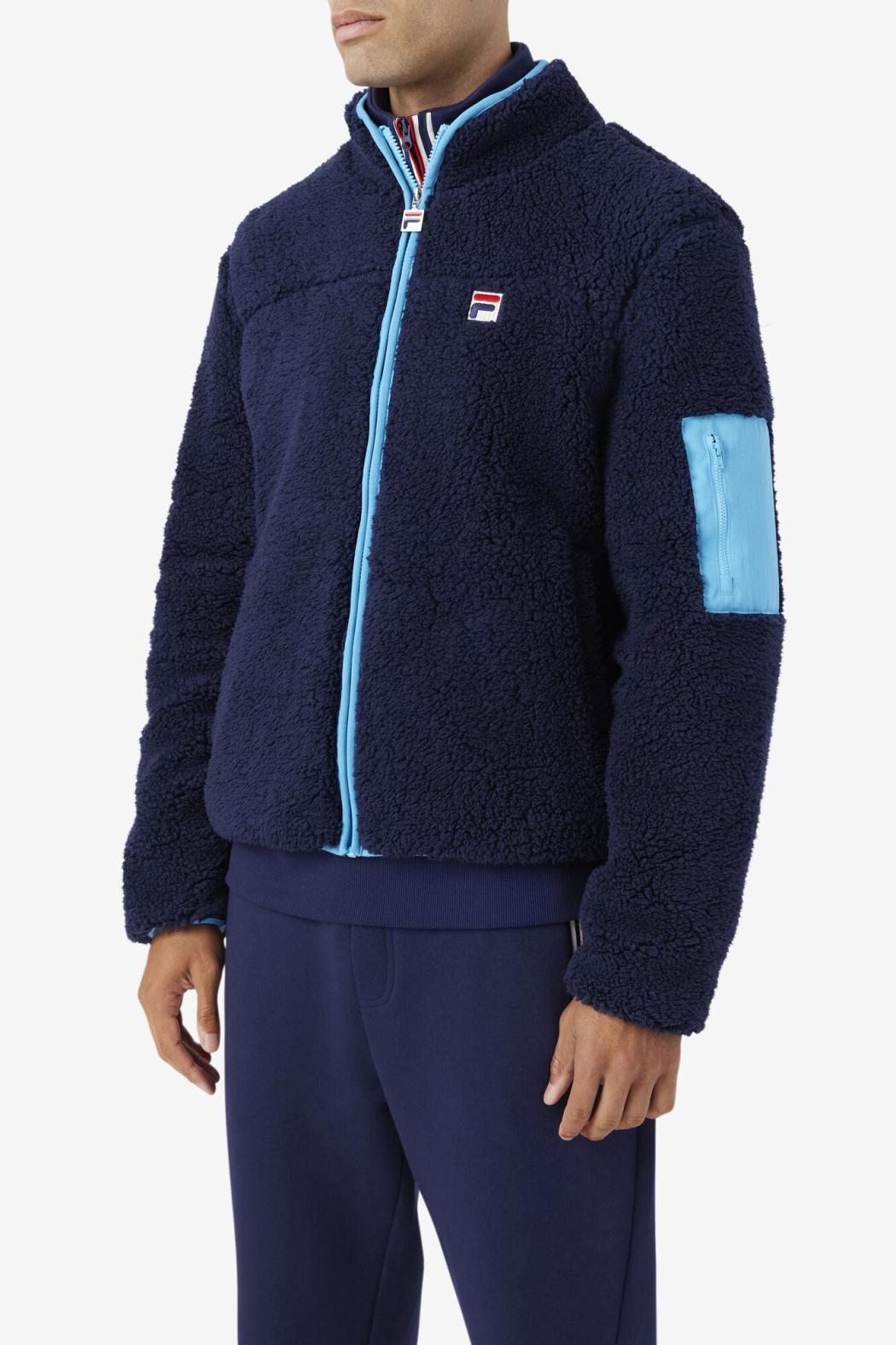 FILA Yale Sherpa Jacket 410 FILA NAVY / AQUARIUS | Men Sweaters &amp; Outerwear
